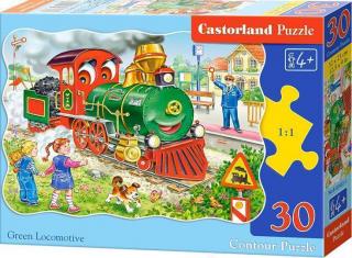 Puzzle 30 dílků - Zelená lokomotiva 3433
