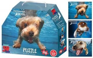 Puzzle 3D efekt - Pejsci ve vodě 3v1