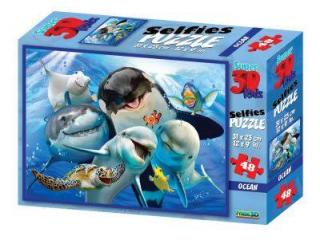 Puzzle 3D efekt - Podmořské selfie 48 dílků