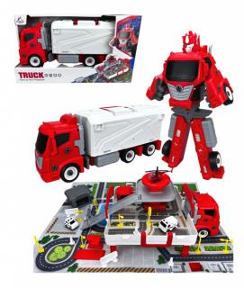 Šroubovací auto-robot-sada Rescue - červené KL909-9