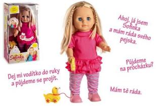 Teddies Panenka Sofinka s pejskem, chodí a mluví
