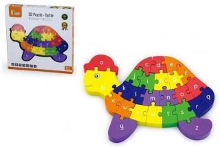 VIGA 3D Puzzle - želva s písmenky a čísly