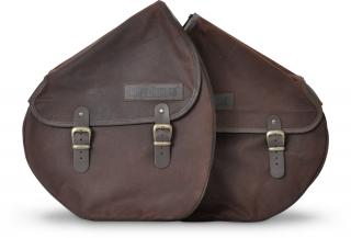 Sada zadních kožených brašen RUFF the Ruffian Brown Slim
