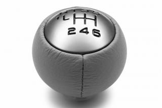Hlavice řadicí páky šedá kůže/chrom  pro převodovky BVM 6  – originál Citroën