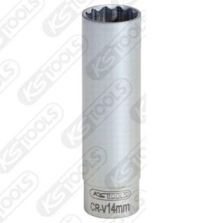 Klíč na svíčky 14mm (motory THP, VTi) - tenkostěnný nástavec na golu 3/8" dvanáctihran, profi kvalita (03149L)