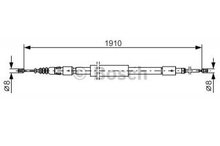 Lano parkovaci brzdy Bosch pro Citroen C3 Picasso (474654, 1987482318)