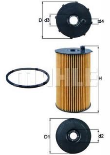 Olejový filtr Mahle OX205/2D pro motor Citroen 2.7 HDi v C5 a C6 (1109X8, 1109AW)