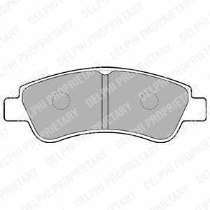 Přední brzdové destičky Delphi pro Citroen C2, C3, C4, C4 Picasso, Xsara, Xsara Picasso (LP1727, 1613704080)