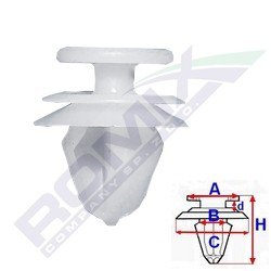 Příchytky 6991S6 obložení interiéru 10ks pro Citroën C2, C4 Picasso, C4, C3, C5, C6, C8, Xsara Picasso a Berlingo