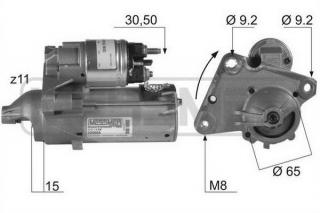 Startér Messmer pro motory Citroen 1.4 HDi a 1.6 HDi v modelech C1, C2, C3, C4, C5, Berlingo, C4 Picasso, Xsara(438133, 5802AZ, 5802FG)