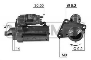 Startér Messmer pro motory Citroen 1.5 HDi a 1.6 HDi v modelech C2, C3, C4, C5, Berlingo, C4 Picasso, Xsara Picasso (5802AE)