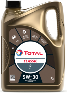 Total Classic 9 5W-30 C2 - 5l - Syntetický motorový olej, vhodný pro vozy s FAP/DPF