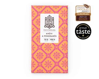 AJALA CHOCOLATE Květy a pomeranče 70% Cacao 100% Lásky