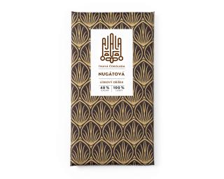AJALA CHOCOLATE Nugát -lískový oříšek 48% Cacao 100% Lásky