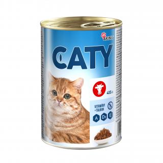 Akinu CATY Hovězí kousky v omáčce konzerva pro kočky 415 g