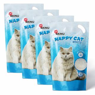 Akinu HAPPY CAT Silika gel bílý stelivo pro kočky 3,6 l MTP 4 ks