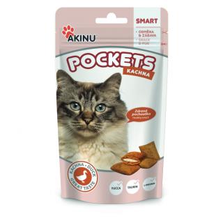 Akinu POCKETS Kachní polštářky pamlsek pro kočky 40 g