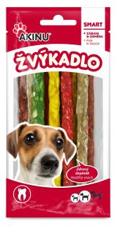 Akinu Tyčinky pamlsek pro psy vícebarevné žvýkací 12,5 cm 9 ks