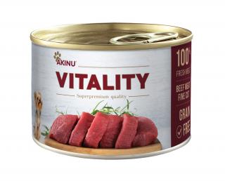 Akinu VITALITY Hovězí jemně krájená svalovina konzerva pro psy 200 g