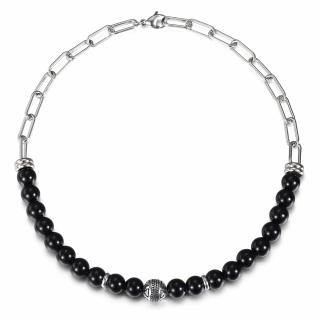 Daniel Dawson Ocelový choker náhrdelník Bernard - chirurgická ocel - 47 cm / Černá NH00701