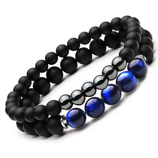Daniel Dawson Pánský náramek Daniel Dawson sada 2 kusů - lapis lazuli - Modrá / 19 cm (S) NR1122