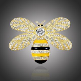 Éternelle Brož Swarovski Elements Josette Gold - včela - Zlatá B2023