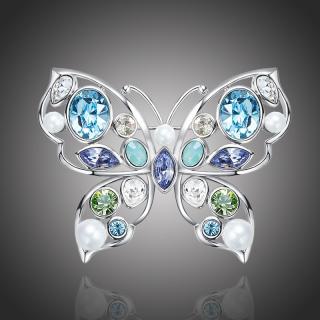 Éternelle Brož Swarovski Elements Vigia - motýl - Barevná/více barev B1037