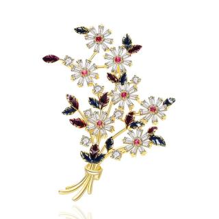 Éternelle Exkluzivní brož Swarovski Elements Acconcia  - puget kvítí - Barevná/více barev B1079