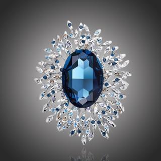 Éternelle Exkluzivní brož Swarovski Elements Gianmaria - Tmavě modrá B1024