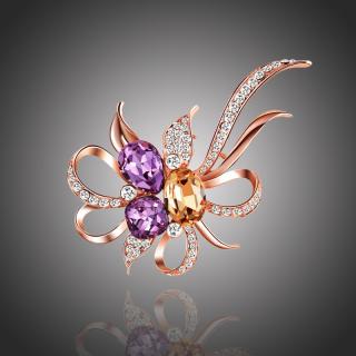 Éternelle Exkluzivní brož Swarovski Elements Manfredonia - květina - Barevná/více barev B1056