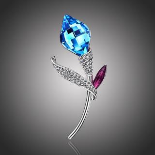 Éternelle Exkluzivní brož Swarovski Elements Marquesa - Světle modrá B1050