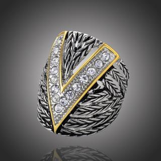 Éternelle Exkluzivní luxusní prsten Swarovski Elements  Victoria - Šedá / 54 P1013