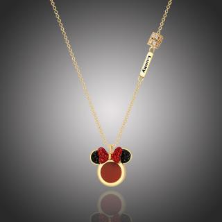 Éternelle Exkluzivní náhrdelník Swarovski Elements Disney kolekce Minnie - 40 cm + 4 cm (prodloužení) / Zlatá NH2100