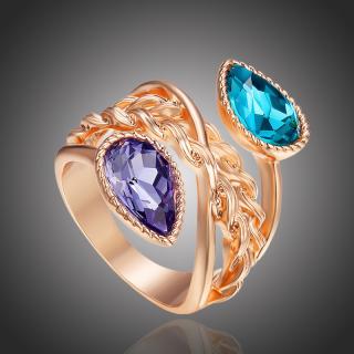 Éternelle Exkluzivní prsten Swarovski Elements Adrianita - 57 / Zlatá P1016