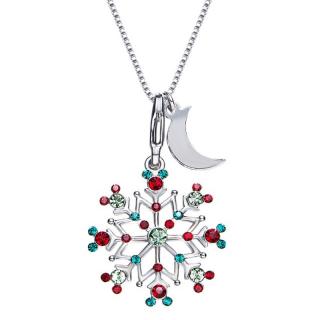 Éternelle Exkluzivní vánoční náhrdelník Swarovski Elements - sněhová vločka - 40 cm + 5 cm (prodloužení) / Barevná/více barev NH1096
