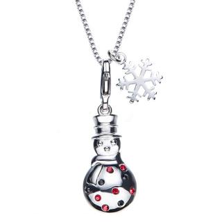 Éternelle Exkluzivní vánoční náhrdelník Swarovski Elements - sněhulák - Barevná/více barev / 40 cm + 5 cm (prodloužení) NH1097