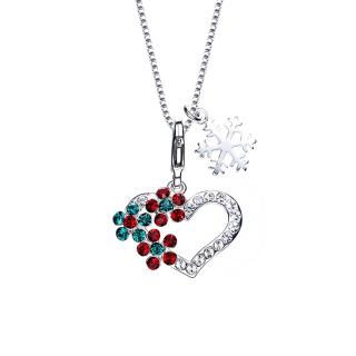 Éternelle Exkluzivní vánoční náhrdelník Swarovski Elements - srdce - 40 cm + 5 cm (prodloužení) / Barevná/více barev NH1093