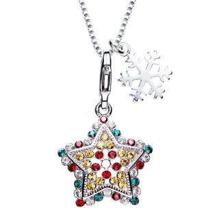 Éternelle Exkluzivní vánoční náhrdelník Swarovski Elements - vánoční hvězda - 40 cm + 5 cm (prodloužení) / Barevná/více barev NH1090