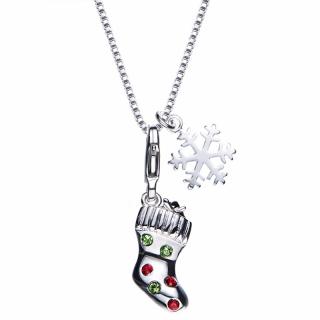 Éternelle Exkluzivní vánoční náhrdelník Swarovski Elements - vánoční punčocha - Barevná/více barev / 40 cm + 5 cm (prodloužení) NH1094