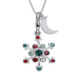 Éternelle Exkluzivní vánoční náhrdelník Swarovski Elements - vločka - Barevná/více barev / 40 cm + 5 cm (prodloužení) NH1095