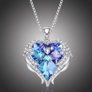 Éternelle Náhrdelník Swarovski Elements Angel Wings Violet - andělská křídla - 40 cm + 5 cm (prodloužení) NH2112