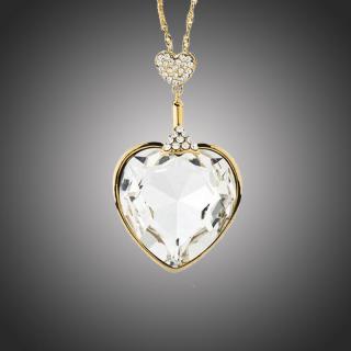 Éternelle Náhrdelník Swarovski Elements Celie - srdíčko - Bílá/čirá / 56 cm + 5 cm (prodloužení) NH1022