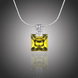 Éternelle Náhrdelník Swarovski Elements Elzo - čtverec - 36 cm + 3 cm (prodloužení) / Žlutá NH1104