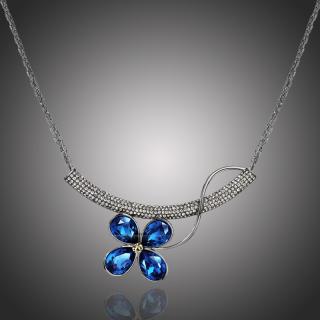 Éternelle Náhrdelník Swarovski Elements Mancuso - květina - Tmavě modrá / 42 cm + 5 cm (prodloužení) NH1070