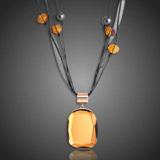 Éternelle Náhrdelník Sweater Chain  Agostina se Swarovski Elements - 70 cm + 5 cm (prodloužení) / Champagne NH1004