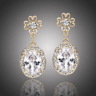 Éternelle Náušnice Swarovski Elements Aure - Bílá/čirá E1049