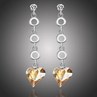 Éternelle Náušnice Swarovski Elements Avana - srdíčko - Zlatá E1117
