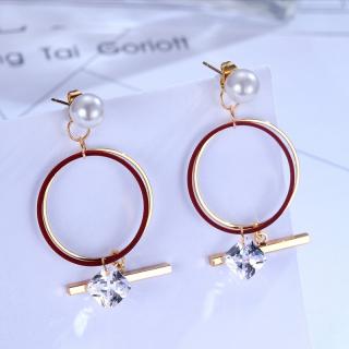 Éternelle Náušnice Swarovski Elements Cataneo s perlou - Zlatá E1166