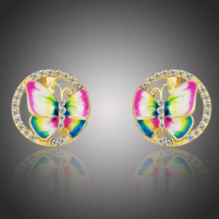 Éternelle Náušnice  Swarovski Elements Lucia - motýlek - Barevná/více barev E1013