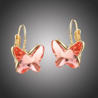 Éternelle Náušnice Swarovski Elements Montanari - motýlek - Zlatá E1010